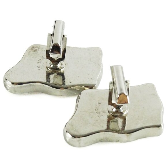 Swank 1950s Vintage Cufflinks Street Scene Black Large Drunkard Lamp Cuff Links - Picture 2 of 3